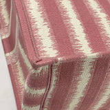 CHRISTIAN DIOR PINK & CRM STRIPED LARGE BOOK TOTE