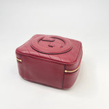 GUCCI RED LEA BLONDIE TOP HANDLE / CROSSBODY BAG