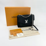LOUIS VUITTON MYLOCKME CHAIN BAG IN BLK GRAINED CALFSKIN LEA & SHW