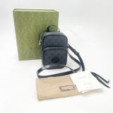GUCCI NEO GG SUPREME GRAPHITE CANVAS TOP HANDLE CROSSBODY BAG
