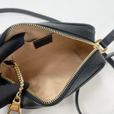 GUCCI BLK LEATHER MINI OPHIDIA CROSSBODY BAG