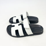 HERMES CHYPRE SANDAL IN WHT LEA sz 38.5