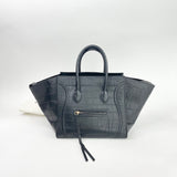 CELINE MEDIUM PHANTOM LUGGAGE IN BLK STAMPED CROC CALFSKIN TOTE
