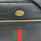 GUCCI BLK LEATHER MINI OPHIDIA CROSSBODY BAG