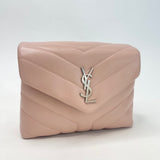 SAINT LAURENT YSL TOY LOULOU IN LT PINK LEATHER WITH SHW
