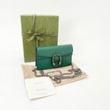 GUCCI DIONYSUS SUPER MINI MULTI WAY IN EMERALD GREEN LEA W CRYSTAL