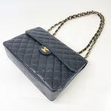 CHANEL VINTAGE SINGLE FLAP JUMBO IN BLK CAVIAR LEA & GHW