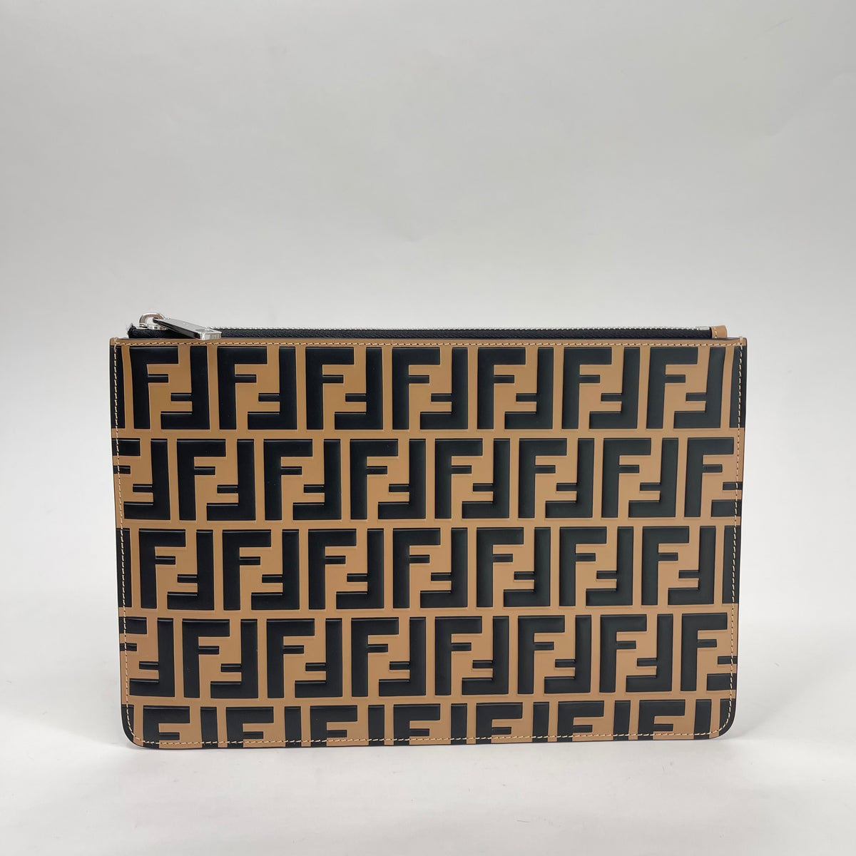 FENDI ZUCCA PRINT LEA EMBOSSED CLUTCH/POUCH – BLuxe Boutique