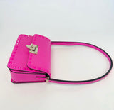 VALENTINO ROCKSTUD23 HOT PINK SMALL LEATHER CROSSBODY/ SHOULDER BAG