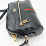 GUCCI BLK LEATHER MINI OPHIDIA CROSSBODY BAG