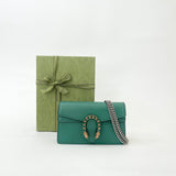 GUCCI DIONYSUS SUPER MINI MULTI WAY IN EMERALD GREEN LEA W CRYSTAL