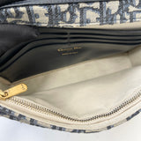 CHRISTIAN DIOR OBLIQUE CANVAS SADDLE POUCH ON CHAIN