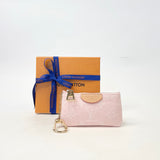 LOUIS VUITTON KEY POUCH IN MONOGRAM PINK DENIM & GHW