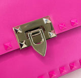 VALENTINO ROCKSTUD23 HOT PINK SMALL LEATHER CROSSBODY/ SHOULDER BAG