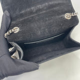 SAINT LAURENT YSL BLK CROC EMBOSSED LEATHER KATE TASSEL CHAIN CROSSBODY