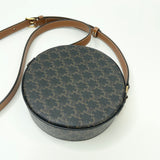 CELINE TRIOMPHE EMBROIDERED ROUND CROSSBODY BAG