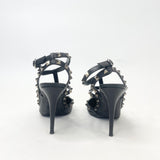VALENTINO ROCKSTUD NOIR/BLK MATTE LEA PUMPS SZ 38.5