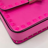 VALENTINO ROCKSTUD23 HOT PINK SMALL LEATHER CROSSBODY/ SHOULDER BAG