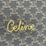 CELINE TRIOMPHE EMBROIDERED ROUND CROSSBODY BAG