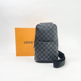 LOUIS VUITTON AVENUE SLING BAG IN BLK DAMIER INFINI EMBOSSED LEATHER
