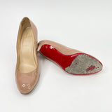 CHRISTIAN LOUBOUTIN SIMPLE NUDE PATENT PUMPS SZ 42