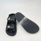 CHANEL SANDAL IN SHINY BLK LEA & GHW SZ 37