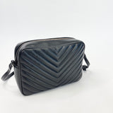 SAINT LAURENT LOU CAMERA CROSSBODY IN BLK LEA & SHW