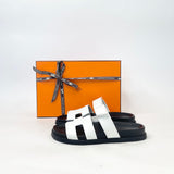 HERMES CHYPRE SANDAL IN WHT LEA sz 38.5