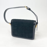 SAINT LAURENT SOLFERINO BAG IN BLK SUEDE LEA & GHW