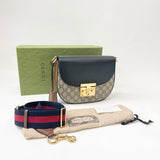 GUCCI GG SUPREME & BLK LEA PADLOCK CROSSBODY
