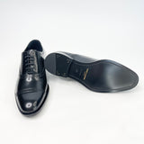 SAINT LAURENT MENS BLACK LEATHER ARMY DERBY SHOES SZ 7/40