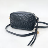 GUCCI MARMONT CAMERA BLK LEA MINI CROSSBODY