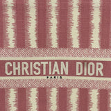 CHRISTIAN DIOR PINK & CRM STRIPED LARGE BOOK TOTE