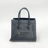 CELINE MEDIUM PHANTOM LUGGAGE IN BLK STAMPED CROC CALFSKIN TOTE
