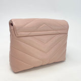 SAINT LAURENT YSL TOY LOULOU IN LT PINK LEATHER WITH SHW
