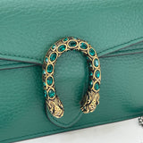 GUCCI DIONYSUS SUPER MINI MULTI WAY IN EMERALD GREEN LEA W CRYSTAL