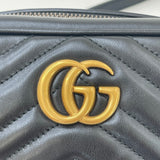 GUCCI MARMONT CAMERA BLK LEA MINI CROSSBODY