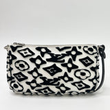 LIMITED EDITION LOUIS VUITTON X URS FISCHER TUFTED MONO BLK & WHT POCHETTE ACCESSORIES