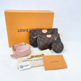 LOUIS VUITTON MONOGRAM MULTI POCHETTE ACCESSORIES W PINK STRAP