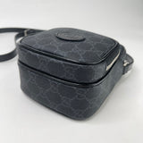 GUCCI NEO GG SUPREME GRAPHITE CANVAS TOP HANDLE CROSSBODY BAG