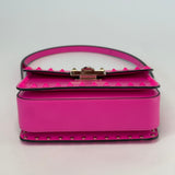 VALENTINO ROCKSTUD23 HOT PINK SMALL LEATHER CROSSBODY/ SHOULDER BAG