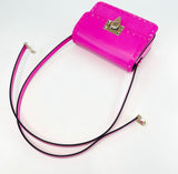 VALENTINO ROCKSTUD23 HOT PINK SMALL LEATHER CROSSBODY/ SHOULDER BAG