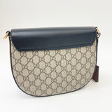 GUCCI GG SUPREME & BLK LEA PADLOCK CROSSBODY