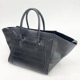CELINE MEDIUM PHANTOM LUGGAGE IN BLK STAMPED CROC CALFSKIN TOTE