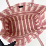 CHRISTIAN DIOR PINK & CRM STRIPED LARGE BOOK TOTE