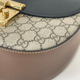 GUCCI GG SUPREME & BLK LEA PADLOCK CROSSBODY