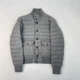 MONCLER PEETERS GREY WOOL QUILTED GOOSE DOWN JACKET UNISEX