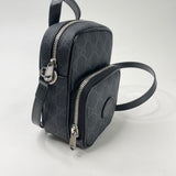 GUCCI NEO GG SUPREME GRAPHITE CANVAS TOP HANDLE CROSSBODY BAG