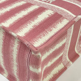 CHRISTIAN DIOR PINK & CRM STRIPED LARGE BOOK TOTE