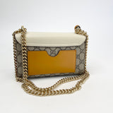 GUCCI SUPREME CANVAS  & WHT LEA PADLOCK BAG